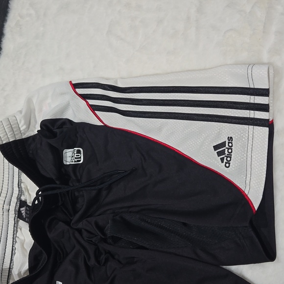 Adidas black and white mens athletic shorts draw string size L NEW - Picture 7 of 8